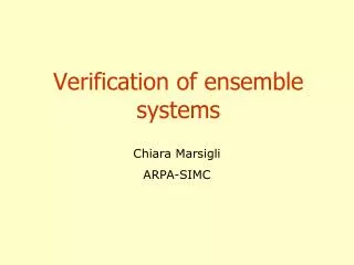 Verification of ensemble systems