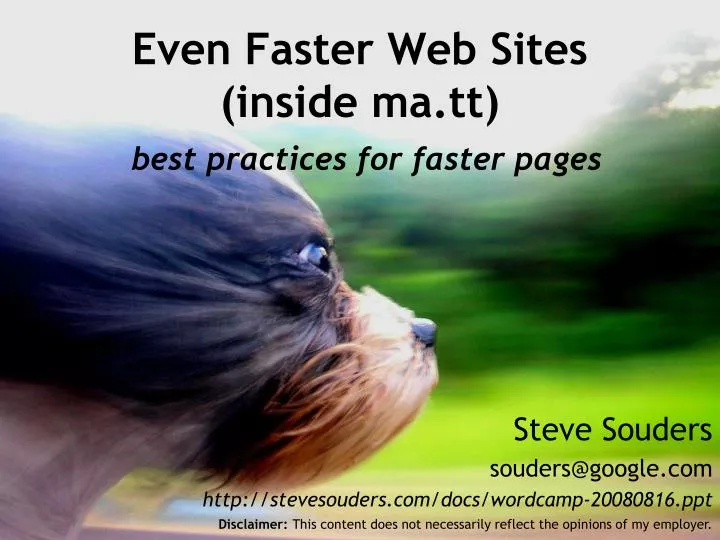 even faster web sites inside ma tt best practices for faster pages
