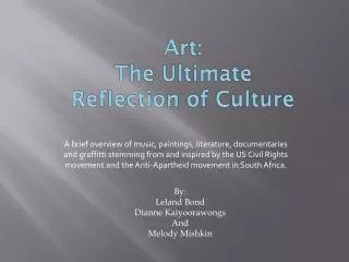 Art: The Ultimate Reflection of Culture