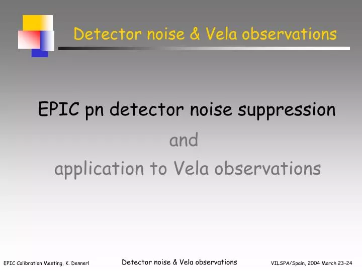 detector noise vela observations
