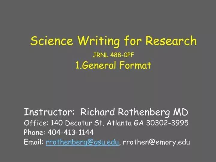 science writing for research jrnl 488 0pf 1 general format