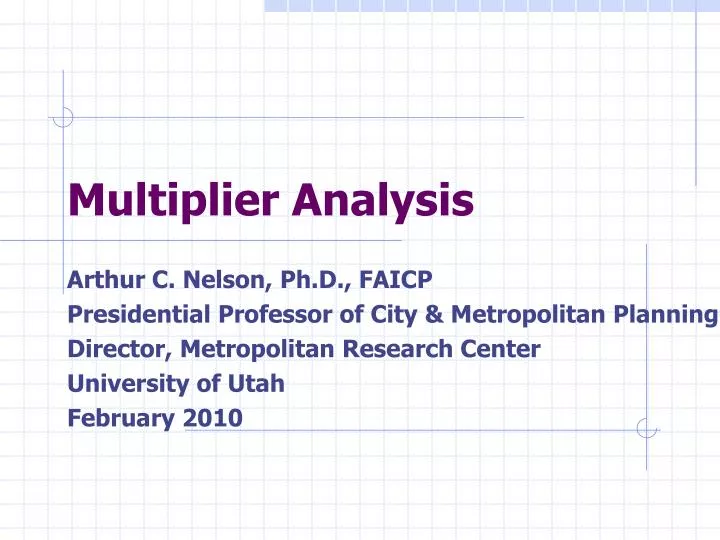 multiplier analysis