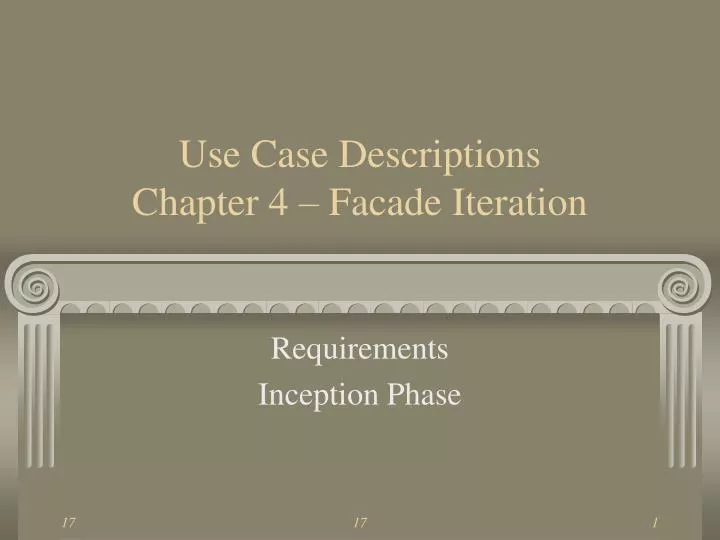 use case descriptions chapter 4 facade iteration