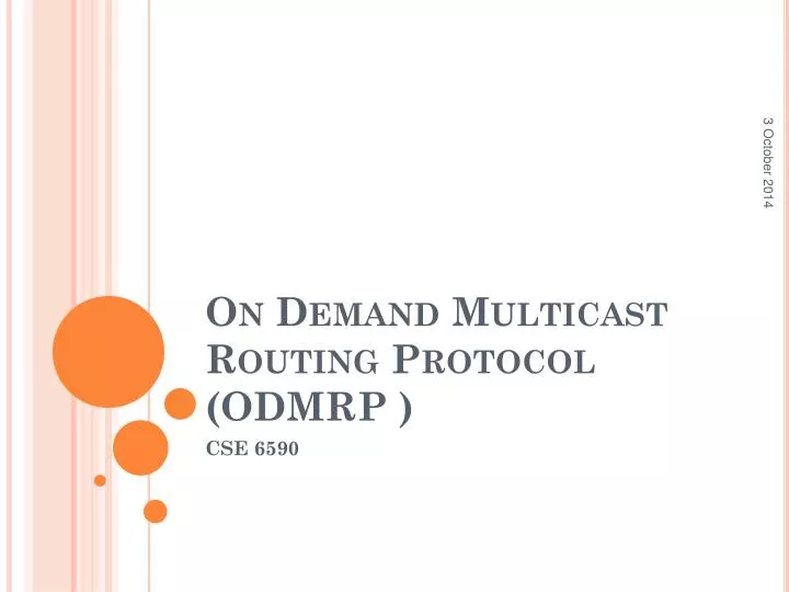on demand multicast routing protocol odmrp