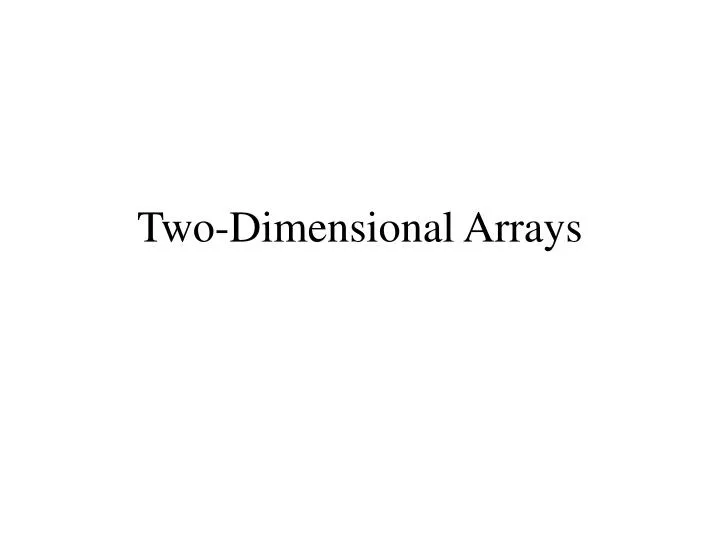 two dimensional arrays