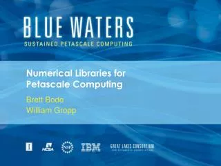 Numerical Libraries for Petascale Computing