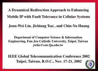 A Dynamical Redirection Approach to Enhancing Mobile IP with Fault Tolerance in Cellular Systems