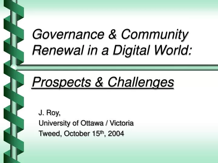 governance community renewal in a digital world prospects challenges