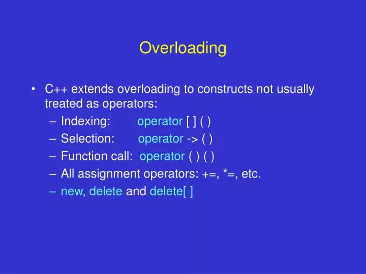 Solved 1. Operator overloading is a. giving C++ operators