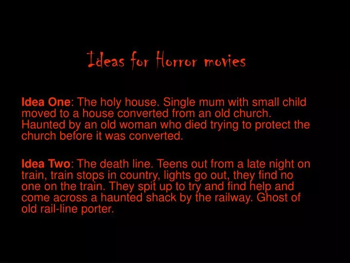 ideas for horror movies