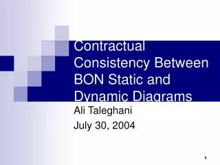 Contractual Consistency Between BON Static and Dynamic Diagrams