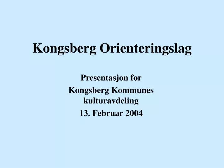 kongsberg orienteringslag