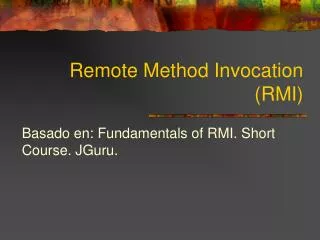 remote method invocation rmi