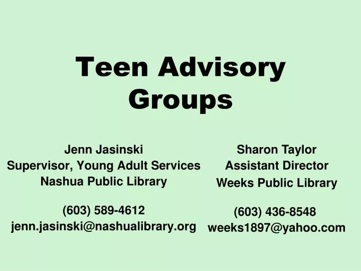 teen advisory groups