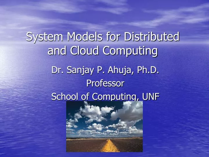 system models for distributed and cloud computing