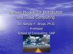 System Models for Distributed and Cloud Computing - slide 1