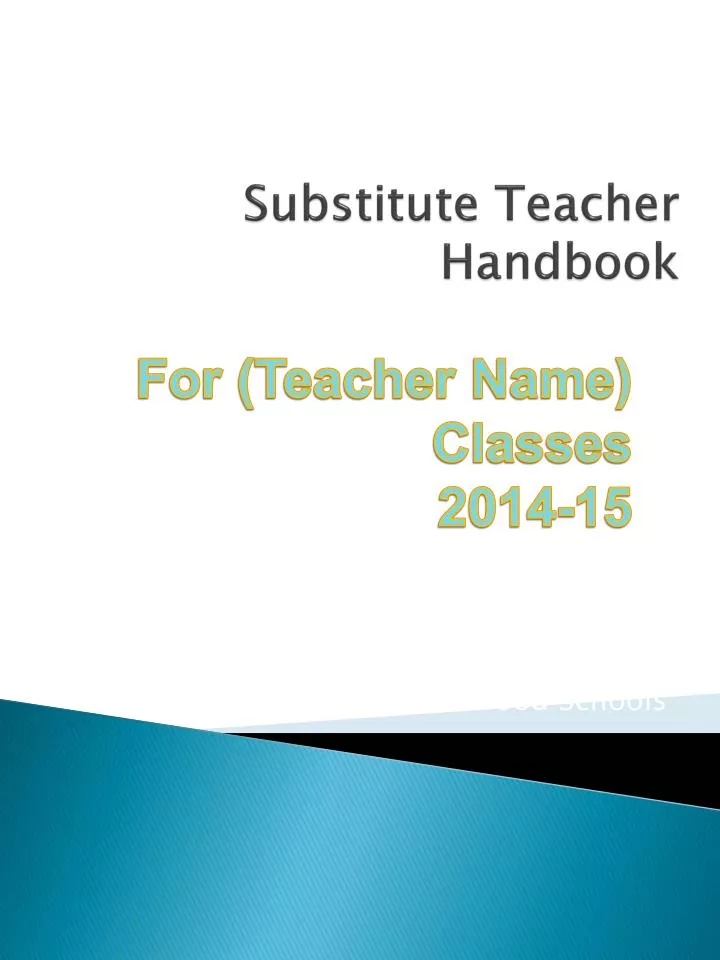 substitute teacher handbook
