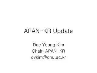 APAN-KR Update