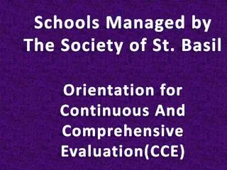 Schools Managed by The Society of St. Basil