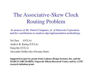 The Associative-Skew Clock Routing Problem