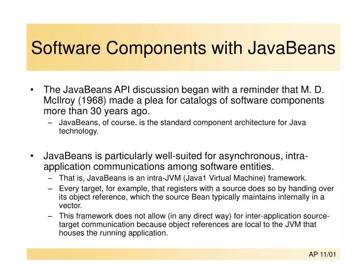software components with javabeans