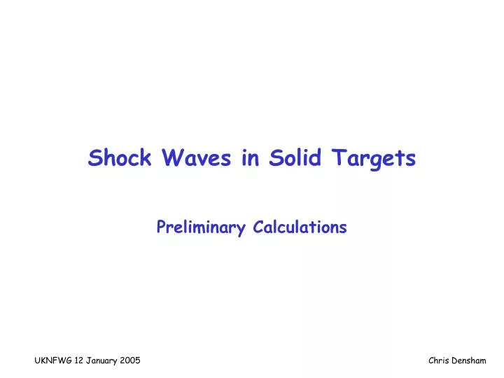 shock waves in solid targets