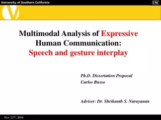 Multimodal Analysis of Expressive Human Communication: Speech and gesture interplay