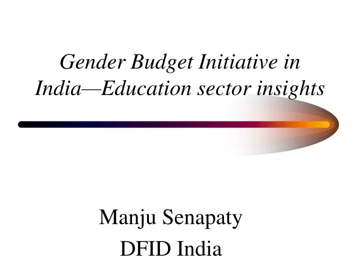 gender budget initiative in india education sector insights