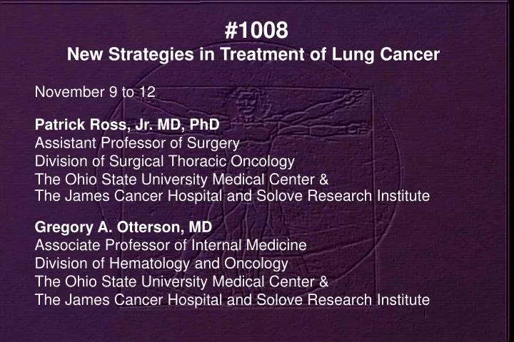 1008 new strategies in treatment of lung cancer