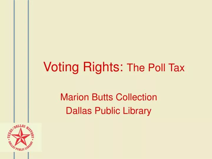 voting rights the poll tax