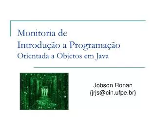 monitoria de introdu o a programa o orientada a objetos em java