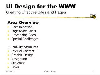 UI Design for the WWW Creating Effective Sites and Pages