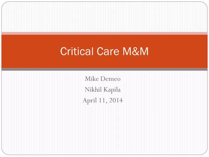critical care m m