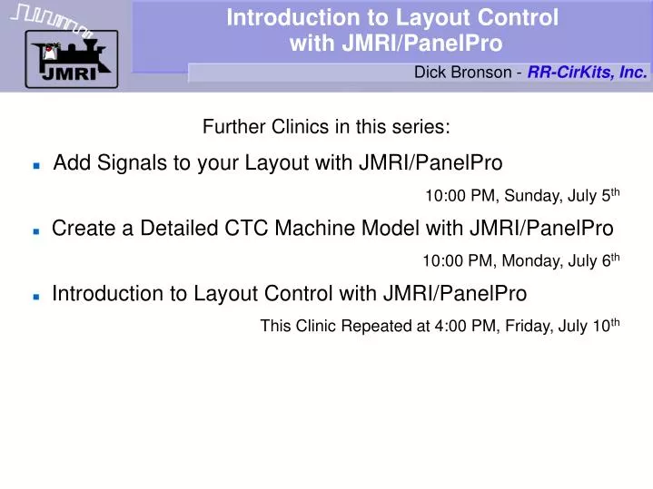 introduction to layout control with jmri panelpro