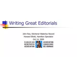 Writing Great Editorials