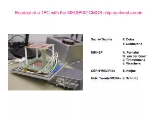 Readout of a TPC with the MEDIPIX2 CMOS chip as direct anode