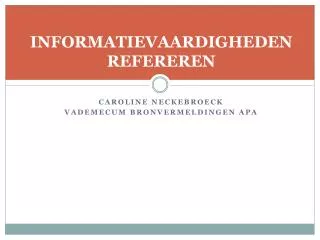 informatievaardigheden refereren