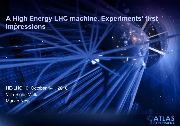 a high energy lhc machine experiments first impressions
