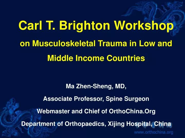 carl t brighton workshop on musculoskeletal trauma in low and middle income countries