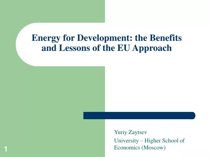 energy for development the benefits and lessons of the eu approach