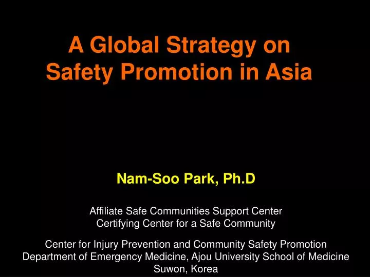 a global strategy on safety promotion in asia