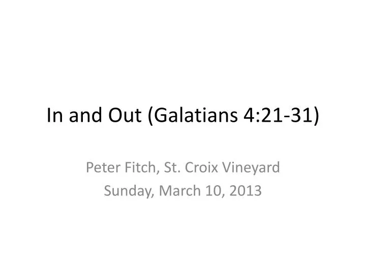 in and out galatians 4 21 31