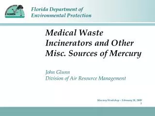 medical waste incinerators and other misc sources of mercury