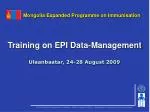 Training on EPI Data-Management - slide 1
