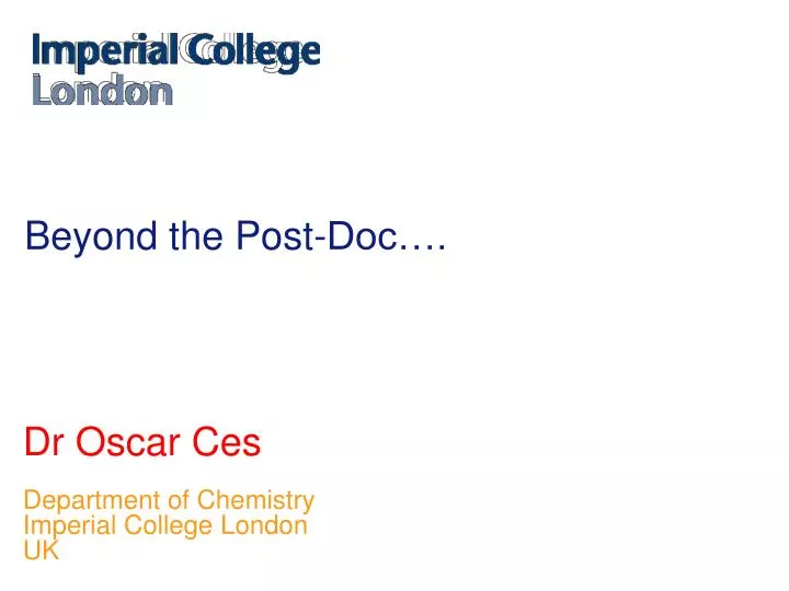 beyond the post doc