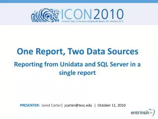 One Report, Two Data Sources