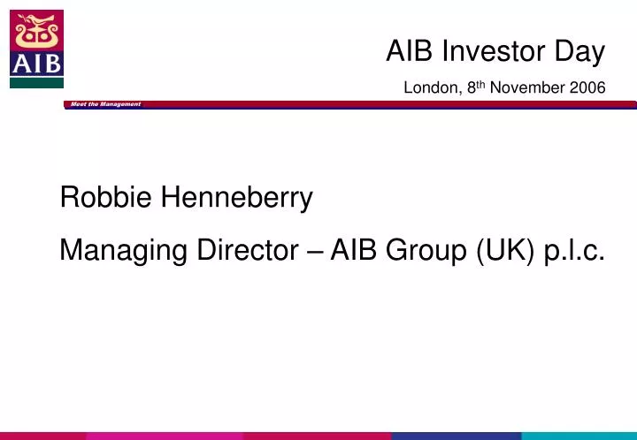 robbie henneberry managing director aib group uk p l c
