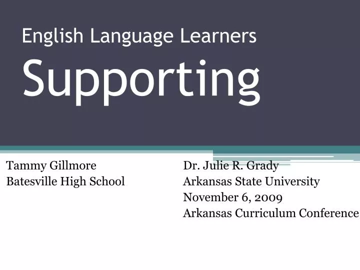 english language learners supporting