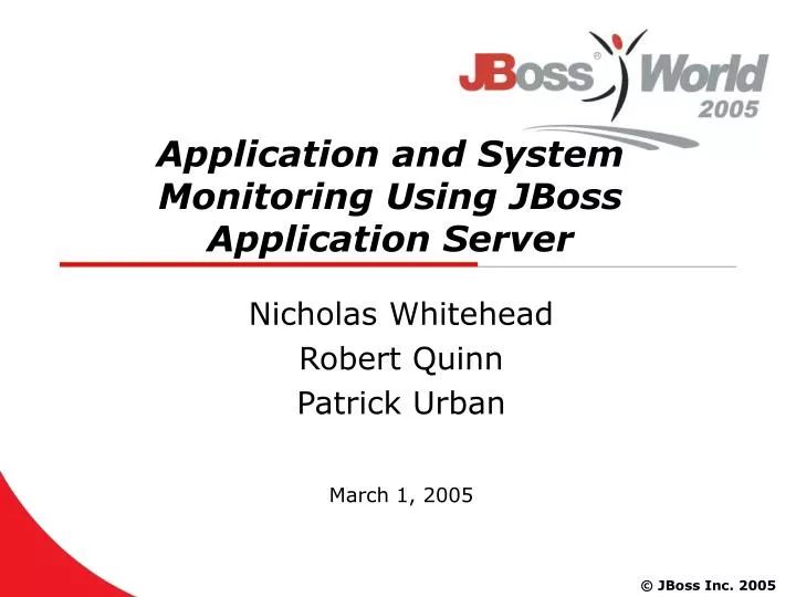 application and system monitoring using jboss application server