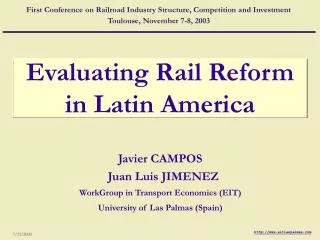 Evaluating Rail Reform in Latin America